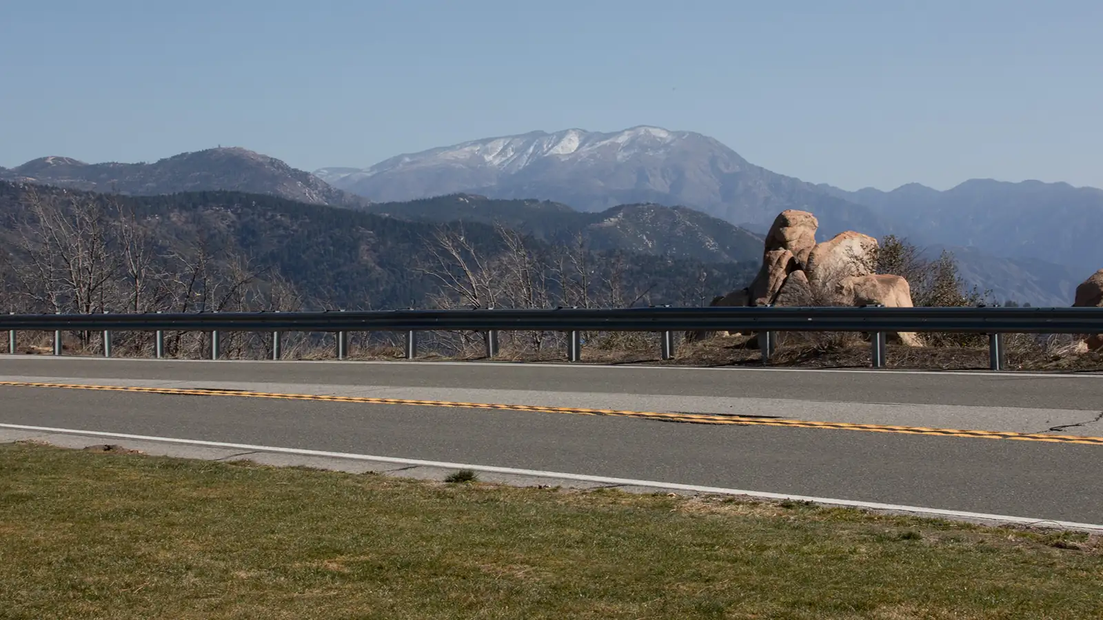 Mountains and Guard Rail
