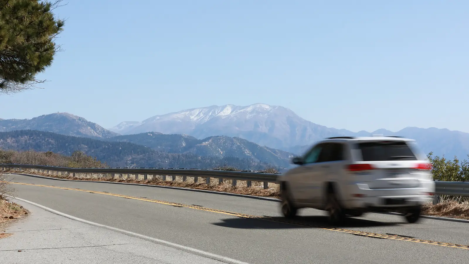 Guardrail and Mountains