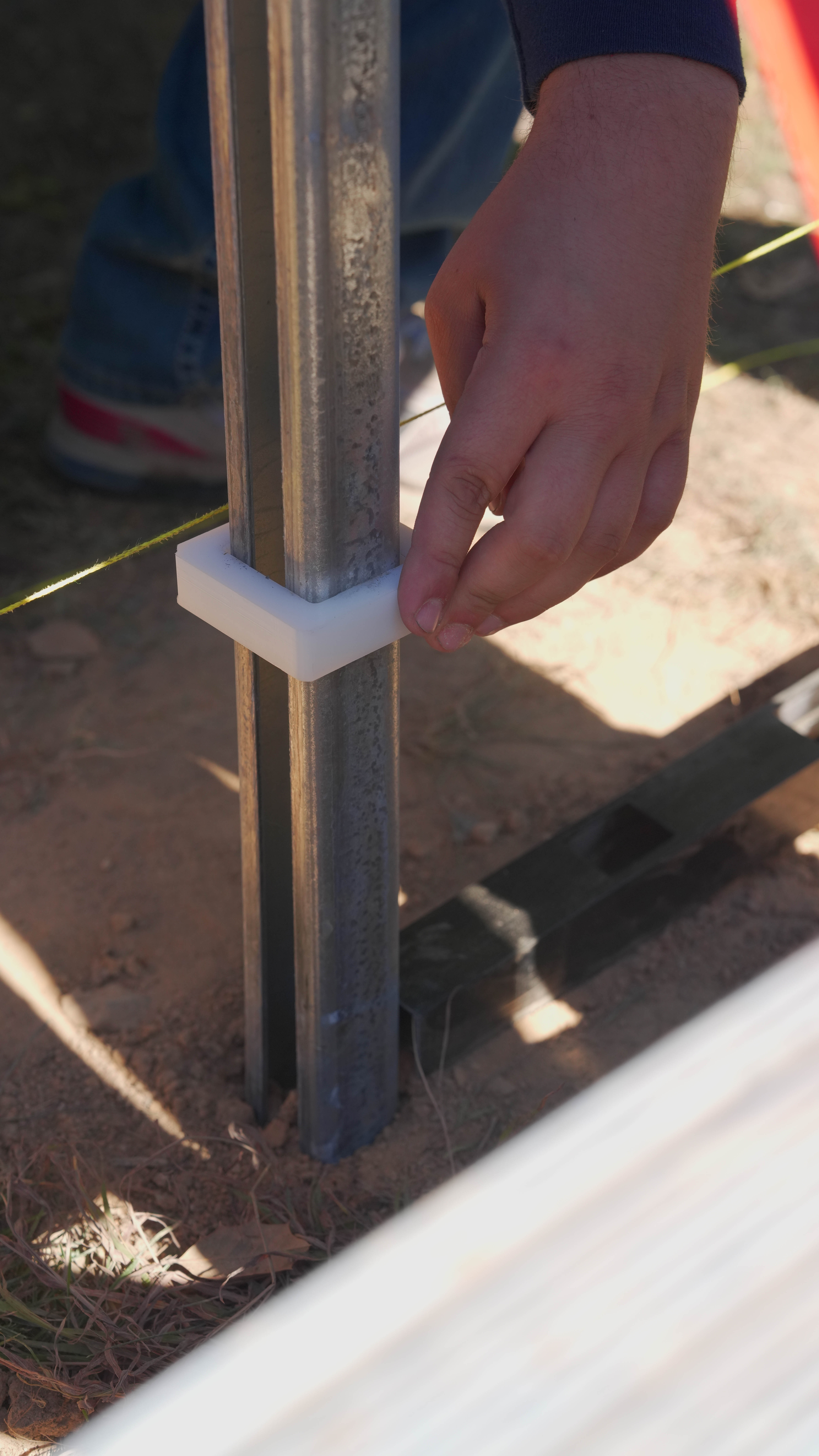 C-POST prepared for integration with ornamental aluminum panels