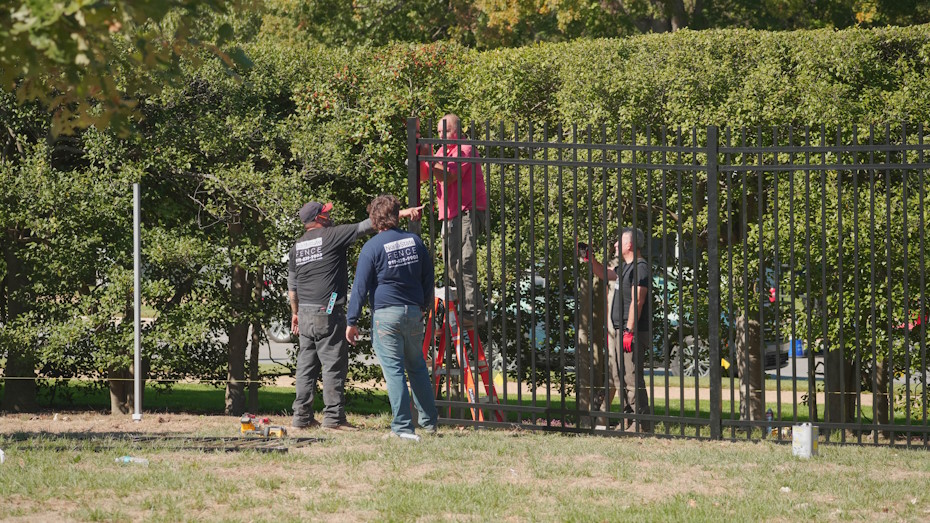 NAFCA volunteers rebuilding sections of the Arlington fence line using C-POST