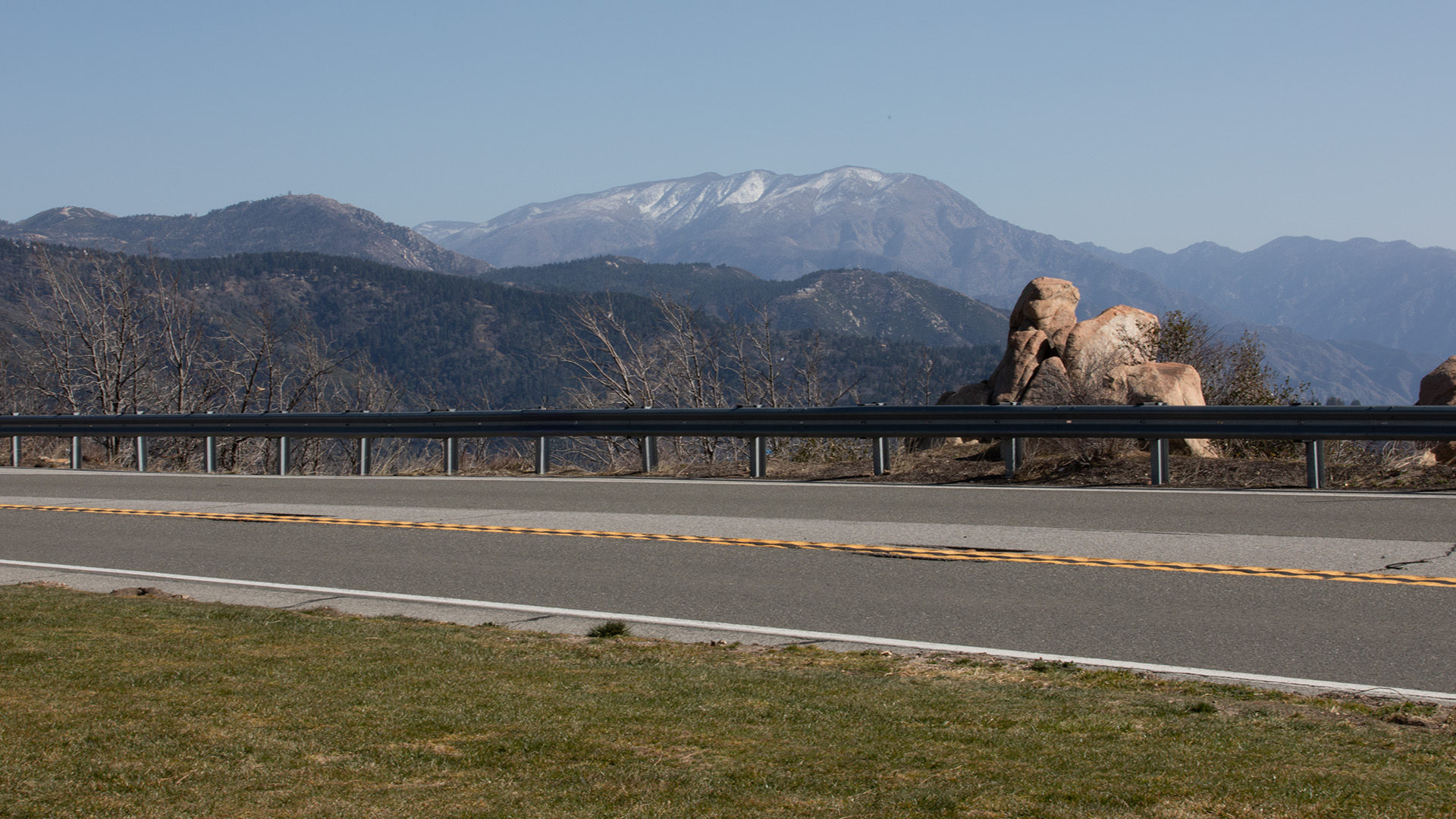 Mountains and Guard Rail