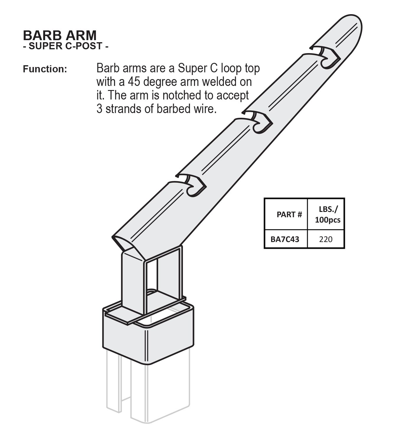 Barb Arm - Super C-Posts