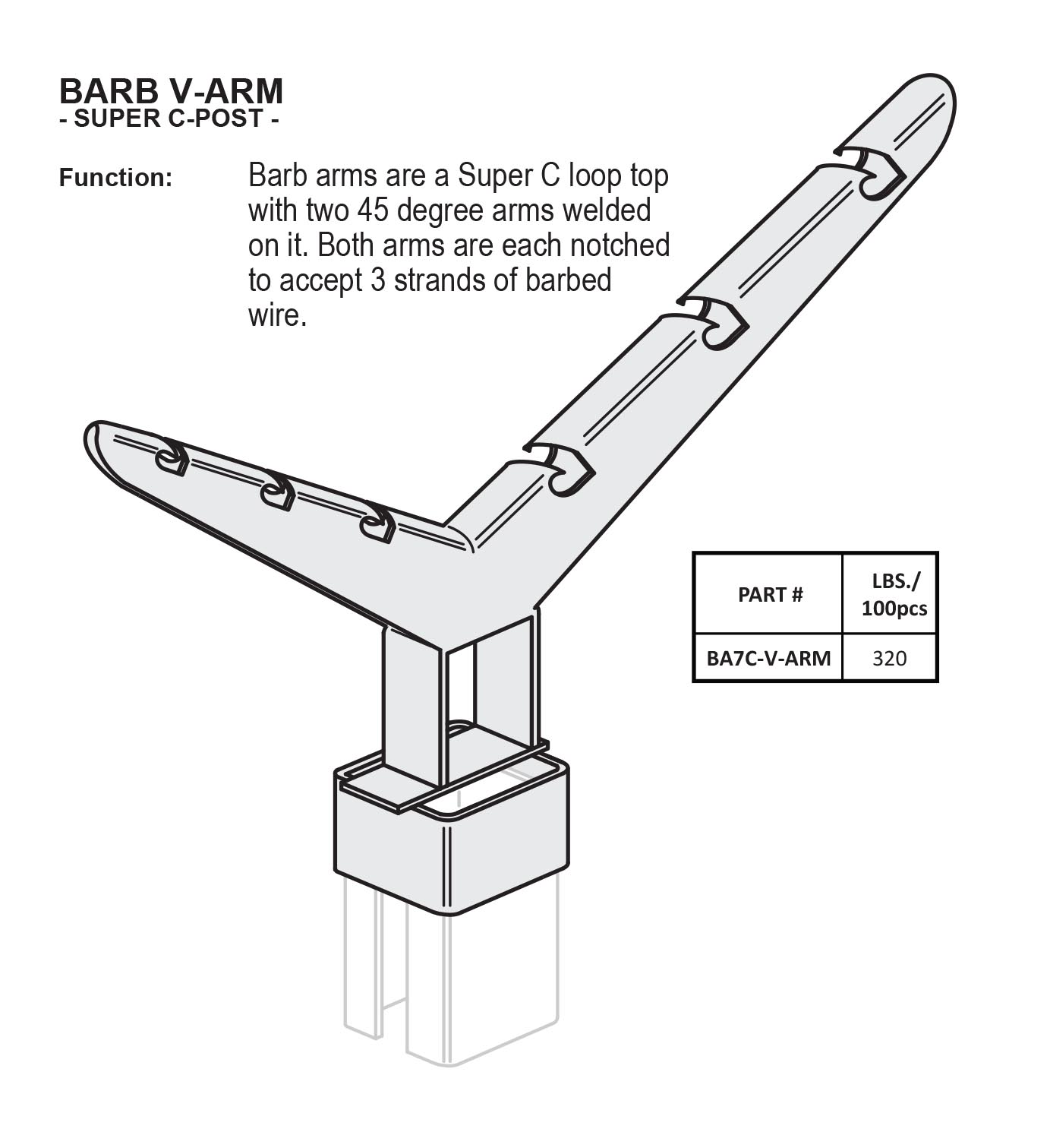 Barb V-Arm - Super C-Posts